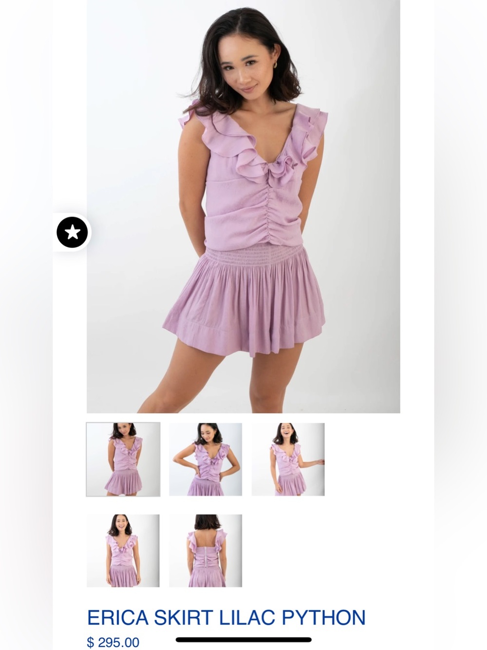 KOCH Lilac Python Ruffle Cinch Crop Top M - Picture 2 of 8